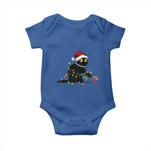 Christmas Black Cat Baby Onesie Knock Over Elephant Funny Xmas TS02 Royal Blue Print Your Wear