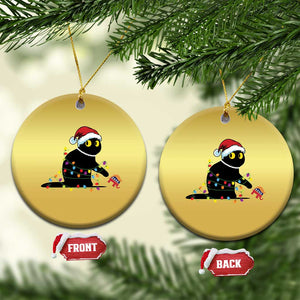 Xmas Black Cat Christmas Ornament Knock Over Elephant Funny Xmas TS02 Circle Gold Print Your Wear