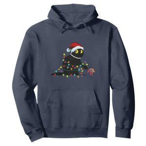 Christmas Black Cat Hoodie Knock Over Elephant Funny Xmas TS02 Navy Print Your Wear