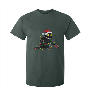 Christmas Black Cat T Shirt For Kid Knock Over Elephant Funny Xmas TS02 Dark Forest Green Print Your Wear