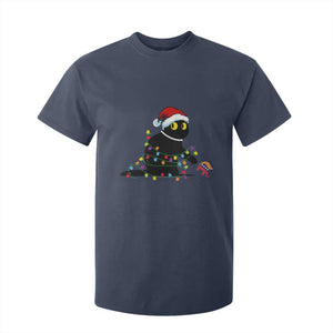 Christmas Black Cat T Shirt For Kid Knock Over Elephant Funny Xmas TS02 Navy Print Your Wear