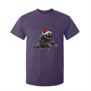 Christmas Black Cat T Shirt For Kid Knock Over Elephant Funny Xmas TS02 Purple Print Your Wear