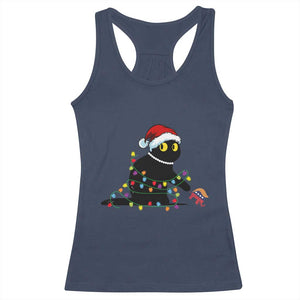 Christmas Black Cat Racerback Tank Top Knock Over Elephant Funny Xmas TS02 Navy Print Your Wear