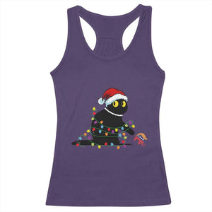 Christmas Black Cat Racerback Tank Top Knock Over Elephant Funny Xmas TS02 Purple Print Your Wear