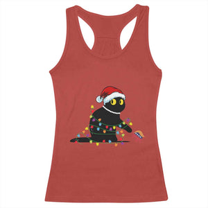 Christmas Black Cat Racerback Tank Top Knock Over Elephant Funny Xmas TS02 Red Print Your Wear