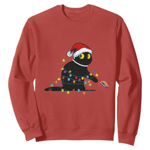 Christmas Black Cat Sweatshirt Knock Over Elephant Funny Xmas TS02 Red Print Your Wear