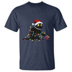 Christmas Black Cat T Shirt Knock Over Elephant Funny Xmas TS02 Navy Print Your Wear