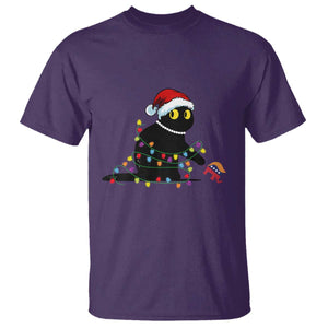 Christmas Black Cat T Shirt Knock Over Elephant Funny Xmas TS02 Purple Print Your Wear