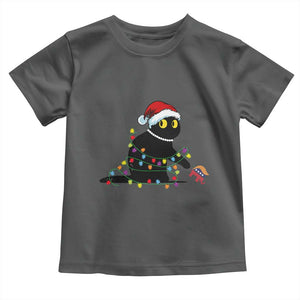 Christmas Black Cat Toddler T Shirt Knock Over Elephant Funny Xmas TS02 Dark Heather Print Your Wear