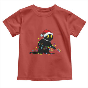 Christmas Black Cat Toddler T Shirt Knock Over Elephant Funny Xmas TS02 Red Print Your Wear