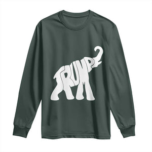 Trump 2024 Republican Elephant Long Sleeve Shirt US 47th President TS02 Dark Forest Green Print Your Wear