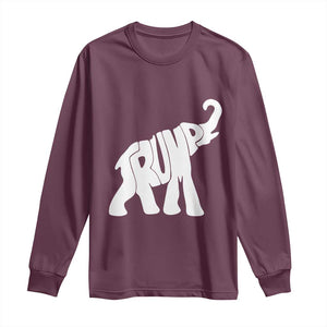 Trump 2024 Republican Elephant Long Sleeve Shirt US 47th President TS02 Maroon Print Your Wear