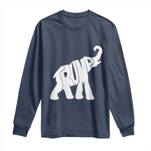 Trump 2024 Republican Elephant Long Sleeve Shirt US 47th President TS02 Navy Print Your Wear