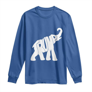 Trump 2024 Republican Elephant Long Sleeve Shirt US 47th President TS02 Royal Blue Print Your Wear