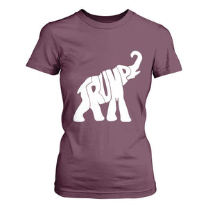 Trump 2024 Republican Elephant T Shirt For Women US 47th President TS02 Maroon Print Your Wear