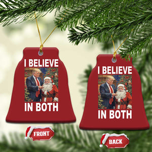 Funny Xmas Trump And Santa Christmas Ornament TS02 Bell Flake Red Print Your Wear