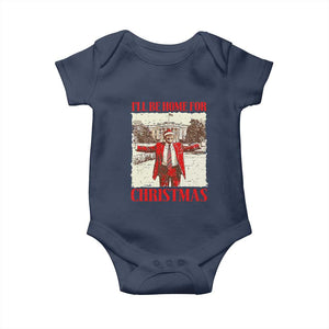 Christmas Trump Baby Onesie Ill Be Home For Xmas 2024 Donald Retro Vintage TS02 Navy Print Your Wear