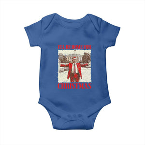 Christmas Trump Baby Onesie Ill Be Home For Xmas 2024 Donald Retro Vintage TS02 Royal Blue Print Your Wear