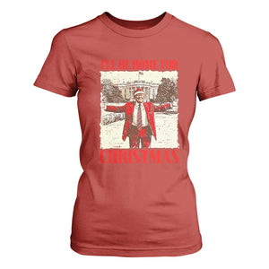 Christmas Trump T Shirt For Women Ill Be Home For Xmas 2024 Donald Retro Vintage TS02 Red Print Your Wear