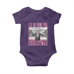 Christmas Trump Baby Onesie I'll Be Home For Xmas Funny Santa Donald TS02 Purple Print Your Wear