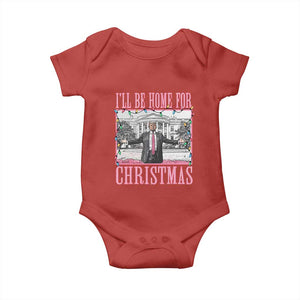 Christmas Trump Baby Onesie I'll Be Home For Xmas Funny Santa Donald TS02 Red Print Your Wear