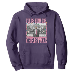 Christmas Trump Hoodie I'll Be Home For Xmas Funny Santa Donald TS02 Purple Print Your Wear