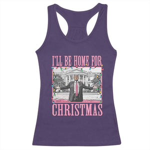 Christmas Trump Racerback Tank Top I'll Be Home For Xmas Funny Santa Donald TS02 Purple Print Your Wear