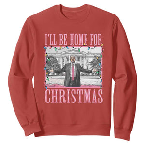 Christmas Trump Sweatshirt I'll Be Home For Xmas Funny Santa Donald TS02 Red Print Your Wear