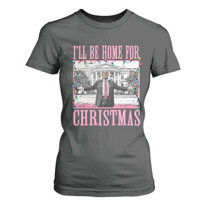 Christmas Trump T Shirt For Women I'll Be Home For Xmas Funny Santa Donald TS02 Dark Heather Print Your Wear