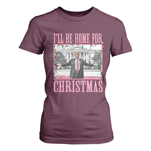 Christmas Trump T Shirt For Women I'll Be Home For Xmas Funny Santa Donald TS02 Maroon Print Your Wear