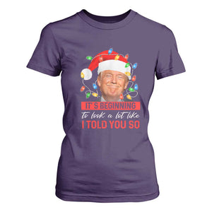 Christmas Trump T Shirt For Women It's Beginning To Look A Lot Like I Told You So Funny Xmas TS02 Purple Print Your Wear