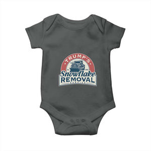 Christmas Trump Baby Onesie Snowflake Removal Service Funny Xmas 2024 TS02 Dark Heather Print Your Wear