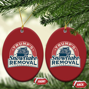 Xmas Trump Christmas Ornament Snowflake Removal Service Funny Xmas 2024 TS02 Oval Red Print Your Wear