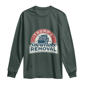 Christmas Trump Long Sleeve Shirt Snowflake Removal Service Funny Xmas 2024 TS02 Dark Forest Green Print Your Wear