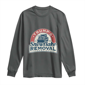 Christmas Trump Long Sleeve Shirt Snowflake Removal Service Funny Xmas 2024 TS02 Dark Heather Print Your Wear