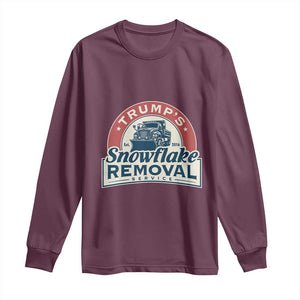 Christmas Trump Long Sleeve Shirt Snowflake Removal Service Funny Xmas 2024 TS02 Maroon Print Your Wear