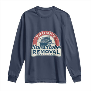 Christmas Trump Long Sleeve Shirt Snowflake Removal Service Funny Xmas 2024 TS02 Navy Print Your Wear