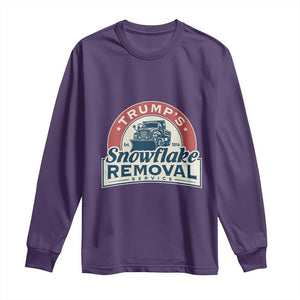 Christmas Trump Long Sleeve Shirt Snowflake Removal Service Funny Xmas 2024 TS02 Purple Print Your Wear