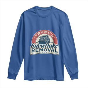 Christmas Trump Long Sleeve Shirt Snowflake Removal Service Funny Xmas 2024 TS02 Royal Blue Print Your Wear