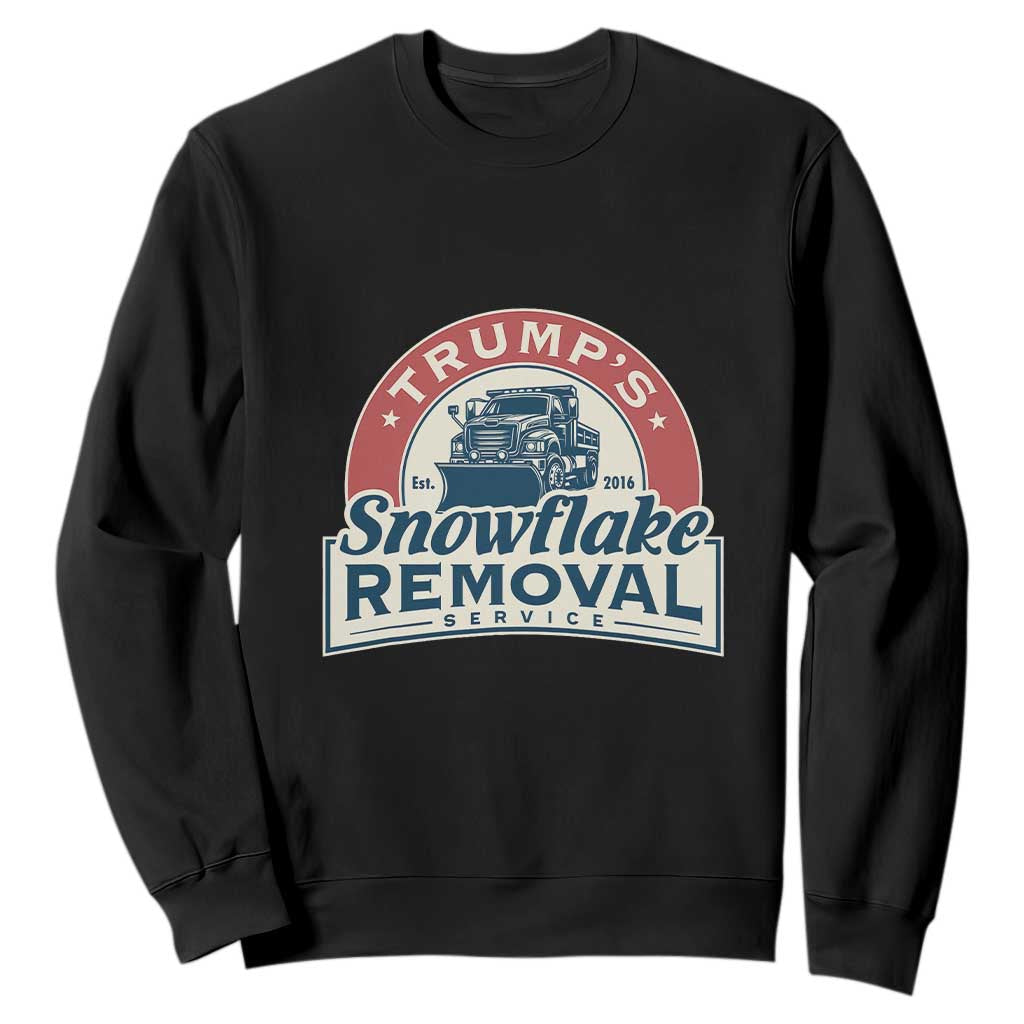 Christmas Trump Sweatshirt Snowflake Removal Service Funny Xmas 2024 TS02 Black Print Your Wear