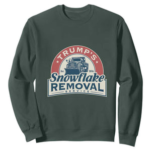 Christmas Trump Sweatshirt Snowflake Removal Service Funny Xmas 2024 TS02 Dark Forest Green Print Your Wear