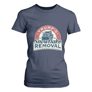 Christmas Trump T Shirt For Women Snowflake Removal Service Funny Xmas 2024 TS02 Navy Print Your Wear