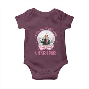 Christmas Trump Baby Onesie I'll Be Home For Xmas Retro Vintage Pink Coquette Bow TS02 Maroon Print Your Wear