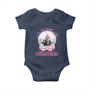 Christmas Trump Baby Onesie I'll Be Home For Xmas Retro Vintage Pink Coquette Bow TS02 Navy Print Your Wear