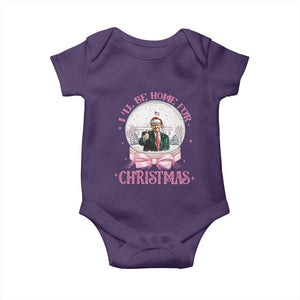 Christmas Trump Baby Onesie I'll Be Home For Xmas Retro Vintage Pink Coquette Bow TS02 Purple Print Your Wear