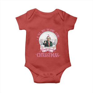 Christmas Trump Baby Onesie I'll Be Home For Xmas Retro Vintage Pink Coquette Bow TS02 Red Print Your Wear