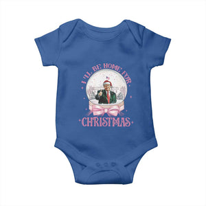 Christmas Trump Baby Onesie I'll Be Home For Xmas Retro Vintage Pink Coquette Bow TS02 Royal Blue Print Your Wear