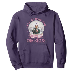 Christmas Trump Hoodie I'll Be Home For Xmas Retro Vintage Pink Coquette Bow TS02 Purple Print Your Wear