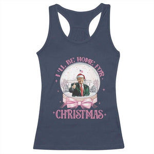 Christmas Trump Racerback Tank Top I'll Be Home For Xmas Retro Vintage Pink Coquette Bow TS02 Navy Print Your Wear