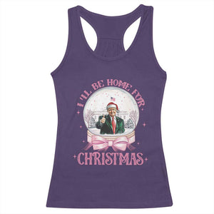 Christmas Trump Racerback Tank Top I'll Be Home For Xmas Retro Vintage Pink Coquette Bow TS02 Purple Print Your Wear